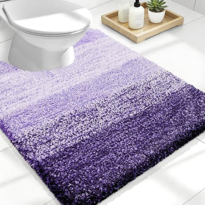 OLANLY Luxury Toilet Rugs U-Shaped 24x20, Soft Absorbent Microfiber Mat by OLANLY