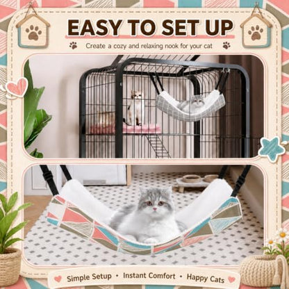 Jetec 2 Pack Cat Hammock for Cage, Geometry Pattern - Image 5