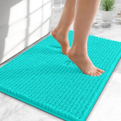 OLANLY Thick Chenille Small Bathroom Rugs 24x16, Absorbent Bath Mat by OLANLY