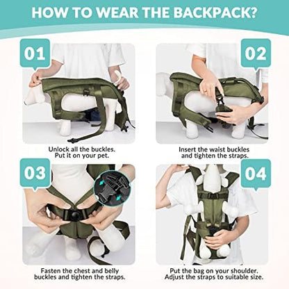 Lukovee Dog Backpack Carrier, Adjustable Front Carrier - Image 6