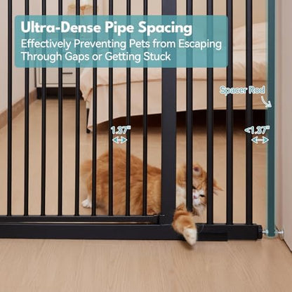 No Pawblems 55.1" Extra Tall Pet Gate, 29.9"-44.4" Wide Cat/Dog Gate - Image 3