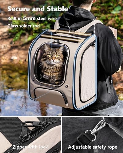 Pecute Cat Backpack Carrier, Large Space Cat Bubble Backpack - Image 4