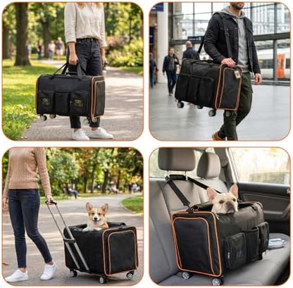 2 in 1 Large Rolling Cat Carrier - Image 5