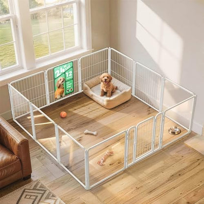 FXW AuraSpace Pro Acrylic & Wire Mesh Indoor Dog Playpen, 12 Panels by FXW