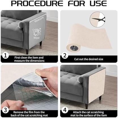 2 Pcs Self-Adhesive Cat Scratch Mat, Cat Scratch Furniture Protector - Image 3