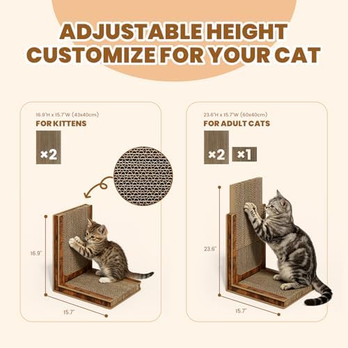 Replaceable Cardboard Cat Scratcher, Easy 30-S Assembly & 3-Second Swap - Image 5