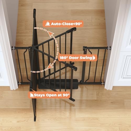 29"-51" Extra Wide Baby Gate, No Drilling Auto Close Dog Gate - Image 4