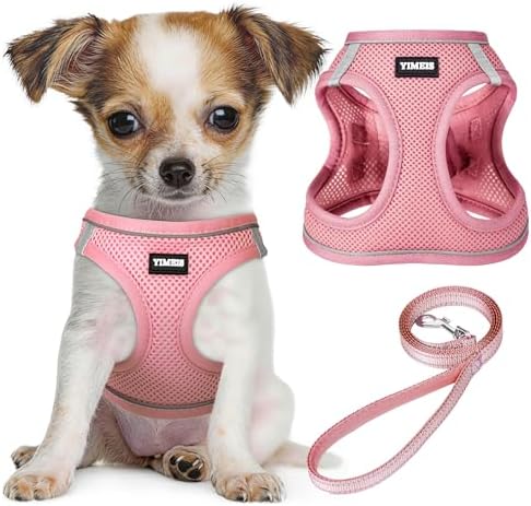 No Pull Dog Puppy Harness and Leash Set Reflective Mesh Vest Large by YIMEIS