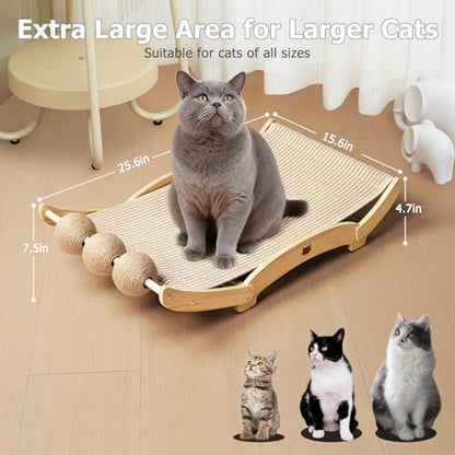 3 in 1 Sisal Cat Scratcher Bed, Solid Pine Cat Scratcher - Image 3