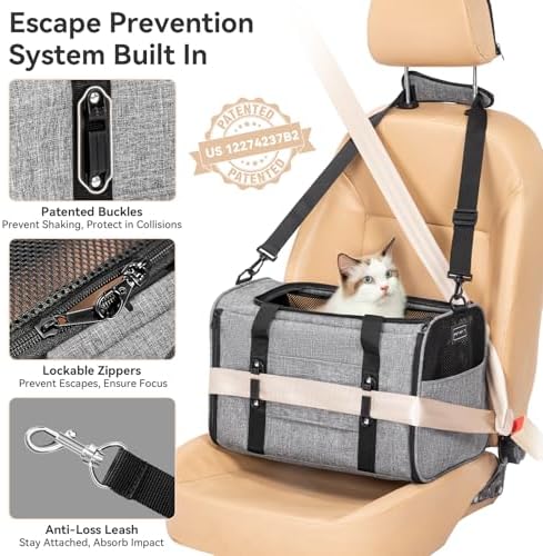 PETSFIT Cat Carrier Soft with Patented Safety Buckles, Safe - Image 3