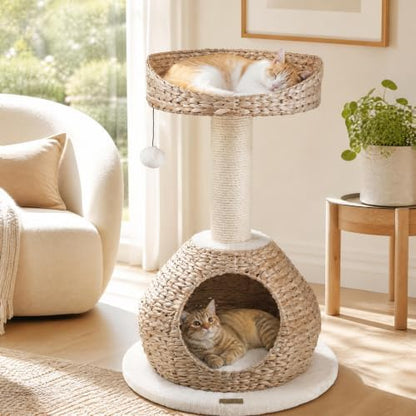 PETSITE 28-inch Modern Cat Tree, Small Cute Cat Tower Sisal Scratching Post by PETSITE