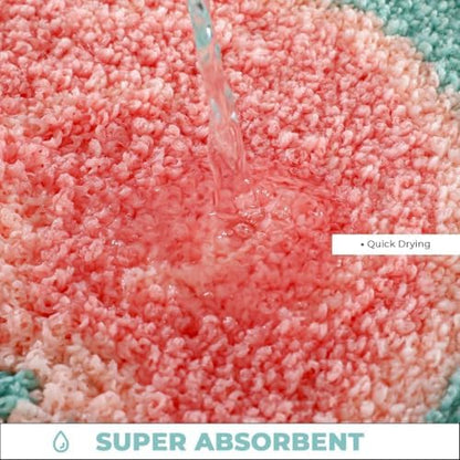 Cute Ocean Bath Rug Super Absorbent Non Slip Modern Bathroom Mat Machine - Image 3