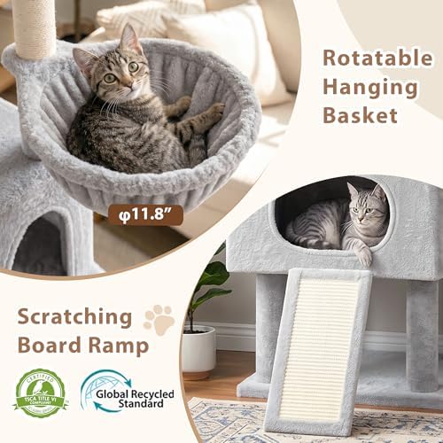 Gitelsnour Cat Tree, 78.7'' Cat Tower, 2 Big Condos - Image 5