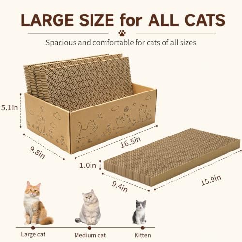 5-Pack Reversible Cat Scratcher, Cat Scratch Pad - Image 2