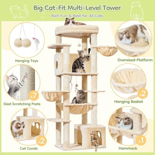 Taoqimiao 72 in Cat Tree, XXL Cat Tower - Image 4