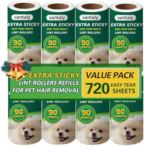 Extra Sticky Lint Roller Refills, Fits Most 3.9"-4" Standard Size Lint Roller by vantaly