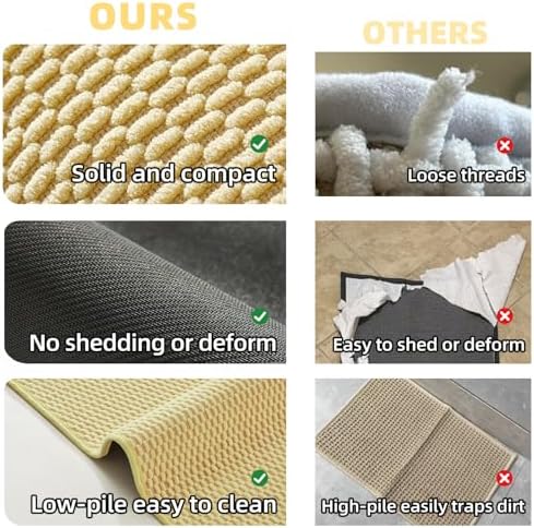 TYUU Bathroom Rugs Non Slip Washable, Super Absorbent Thin Bath Mat Quick Dry - Image 6