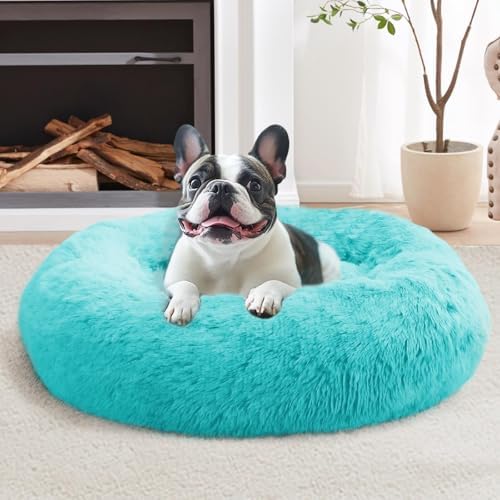 JOLLYVOGUE Calming Dog Bed Medium Size Dog, 31in Donut Washable Medium Pet Bed by JOLLYVOGUE