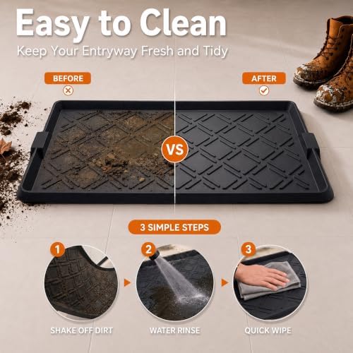Boot Tray for Entryway, Rubber Shoe Mat, Waterproof Shoe Tray - Image 6