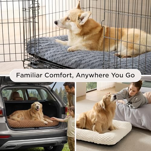 Bedsure XL WashableDog Bed for Crate, Soft Bubble Fleece, Extra Large 41" - Image 4