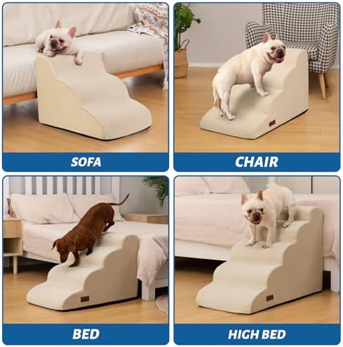 Aodisman Dog Steps for Bed or Couch, 4-Step Pet Stairs Ramp for Small Dogs - Image 5