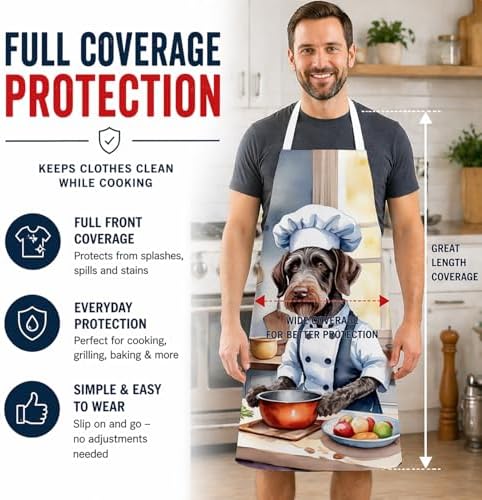 Caroline's Treasures German Wirehaired Pointer The Chef Apron Cooking Kitchen - Image 3
