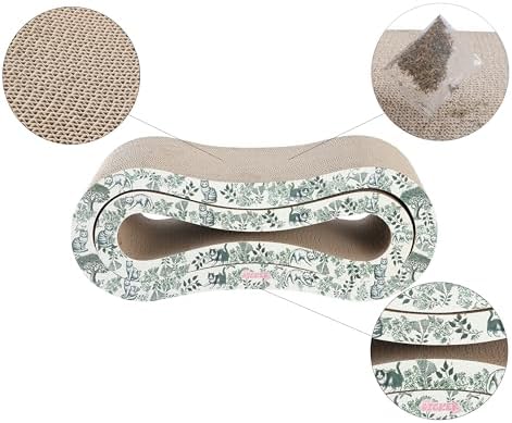 CSR1014F Suvi 26" Modern Cardboard Infinity 2-in-1 Lounge Bed Cat Scratcher - Image 5