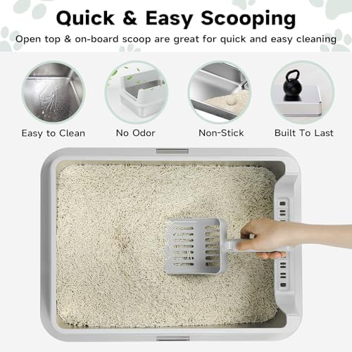 TENTIZON Stainless Steel Cat Litter Box - Image 4