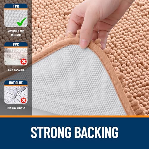 OLANLY Bathroom Runner Rugs 45x27, Extra Soft Absorbent Chenille Bath Rugs - Image 6
