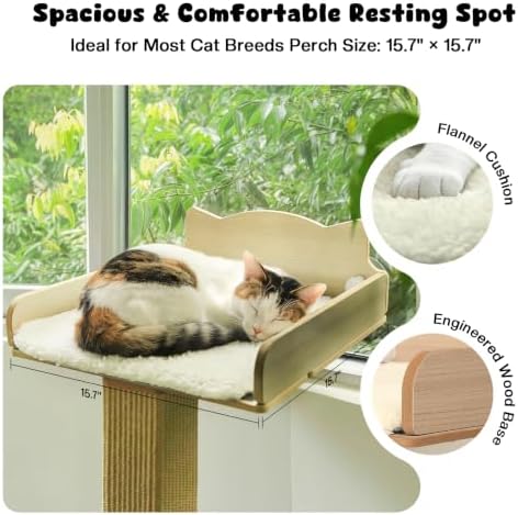 Cat Window Perch with Thick Sisal Scratching Post, Cat Hammock - Image 5