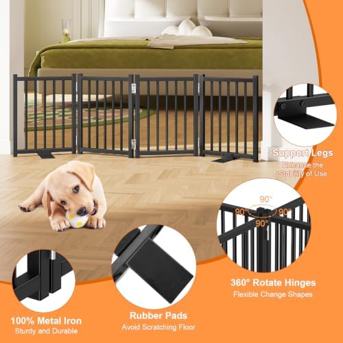 Snughome 2 Pack Short Dog Gate Indoor, Expand Up to 48’’ Wide Foldable Pet Gate - Image 7