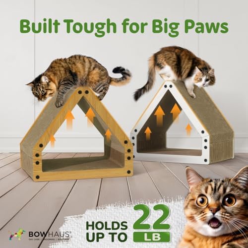 BOWHAUS House Cat Scratcher Lounger, Reversible Scratcher, Durable & - Image 3