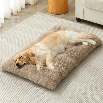 BFPETHOME Dog Beds for Large Dogs, Plush Dog Crate Bed Fluffy Cozy Kennel Pad by BFPETHOME