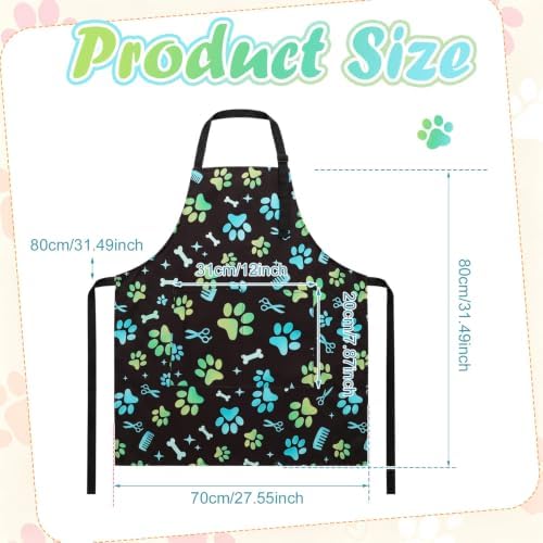 2 Pcs Dog Grooming Apron with 2 Pockets, Dog Grooming Smock - Image 2
