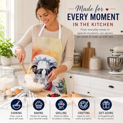 Caroline's Treasures Boston Terrier The Chef Apron Cooking Kitchen Server - Image 6