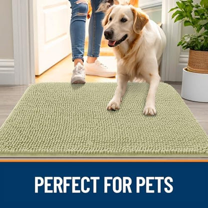 OLANLY Dog Door Mat for Muddy Paws 47x24, Super Absorbent Chenille Mud Mat - Image 6