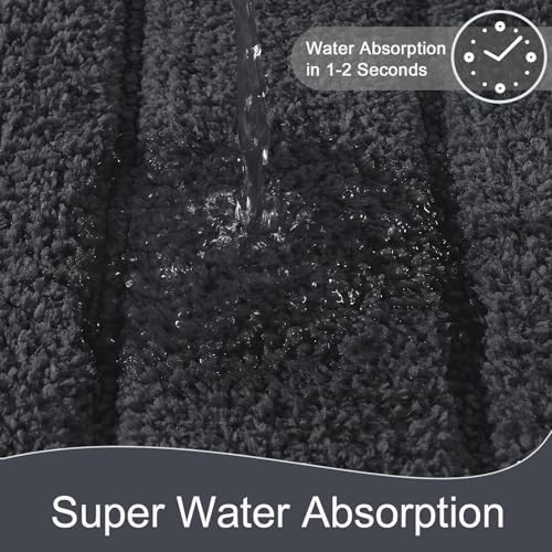 AROGAN Luxury Bathroom Rugs 24x36 Inch，Thick Bath Rug Non Slip, Deep Grey - Image 5