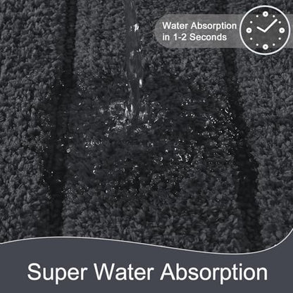 AROGAN Luxury Bathroom Rugs 24x36 Inch，Thick Bath Rug Non Slip, Deep Grey - Image 5