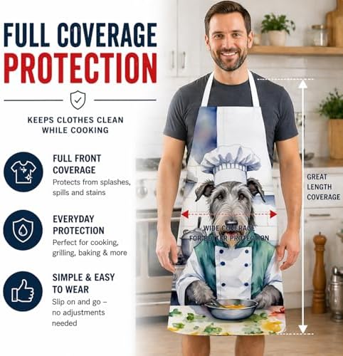 Caroline's Treasures Irish Wolfhound The Chef Apron Cooking Kitchen Server - Image 3
