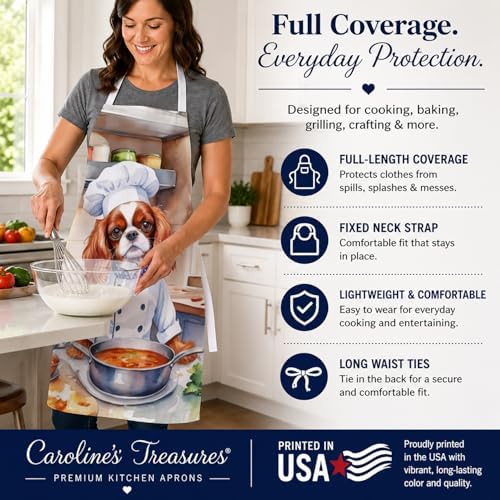 Caroline's Treasures Cavalier Spaniel The Chef Apron Cooking Kitchen Server - Image 4