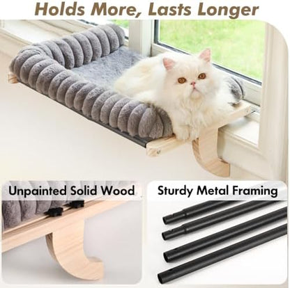 Cloud-Soft Cat Window Sill Perch, Zipper Design Cushion Pet Bed - Image 4