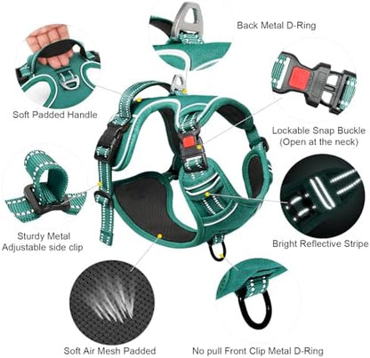 Timos Dog Harness Medium Sized, Quick Release 3 Buckles, Grass Green - Image 4
