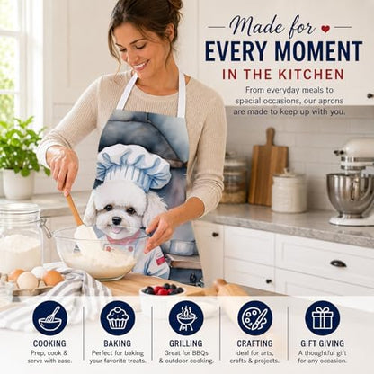 Caroline's Treasures Bichon Frise The Chef Apron Cooking Kitchen Server Baking - Image 6