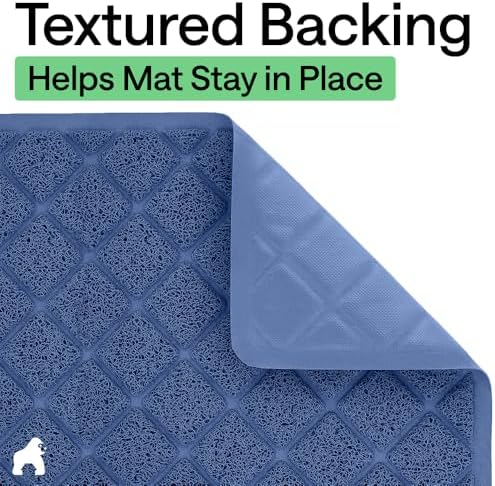 GORILLA GRIP Cat Litter Box Mat, Coiled Mesh Trapping Mats, 35x23 Navy - Image 4