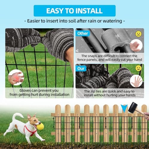25 Panels Garden Fencing Animal Barrier, 17in X 27ft Dog Dig Fence Barrier - Image 4