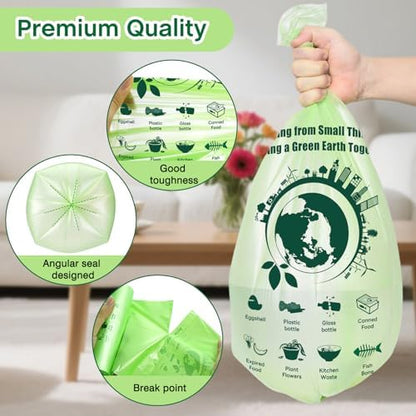 Small Trash Bags 4 Gallon: 120 Count Small Garbage bags, Compost Waste Bag - Image 4