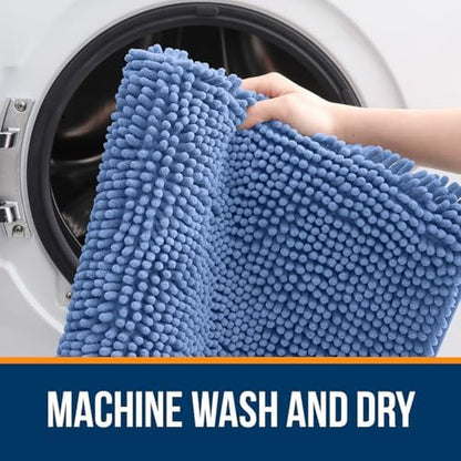 OLANLY Bathroom Runner Rugs 45x27, Extra Soft Absorbent Chenille Bath Rugs - Image 5