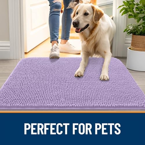 OLANLY Dog Door Mat for Muddy Paws 40x32, Super Absorbent Chenille Mud Mat - Image 6