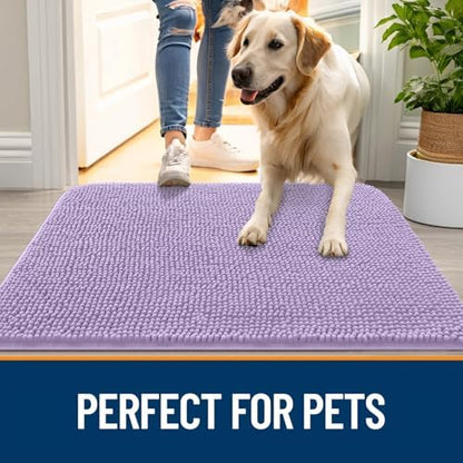 OLANLY Dog Door Mat for Muddy Paws 40x32, Super Absorbent Chenille Mud Mat - Image 6