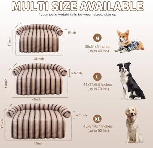 WATANIYA PET Medium Dog Couch Bed, Fluffy Washable Couch Protector - Image 5
